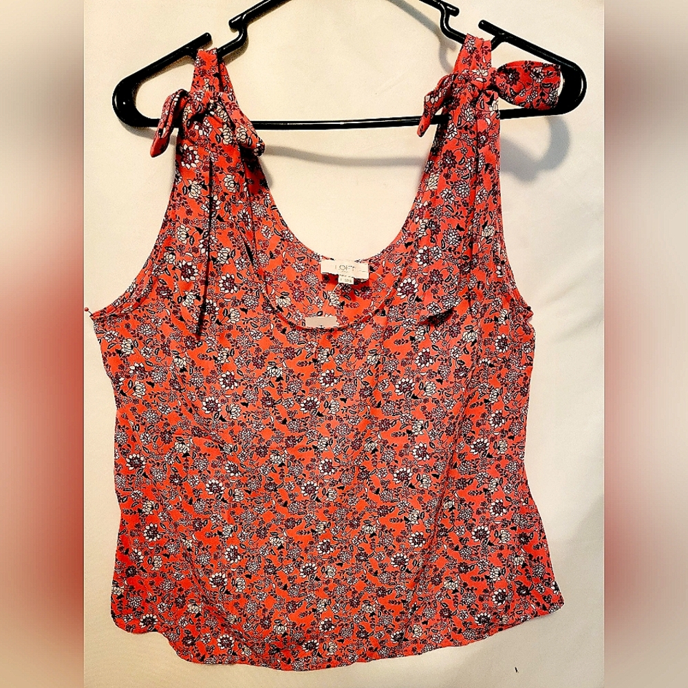 LOFT Pink Floral Sleeeveless Top-NWT-L